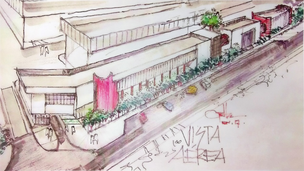 Arte conceitual da fachada do novo prédio administrativo da Alubar