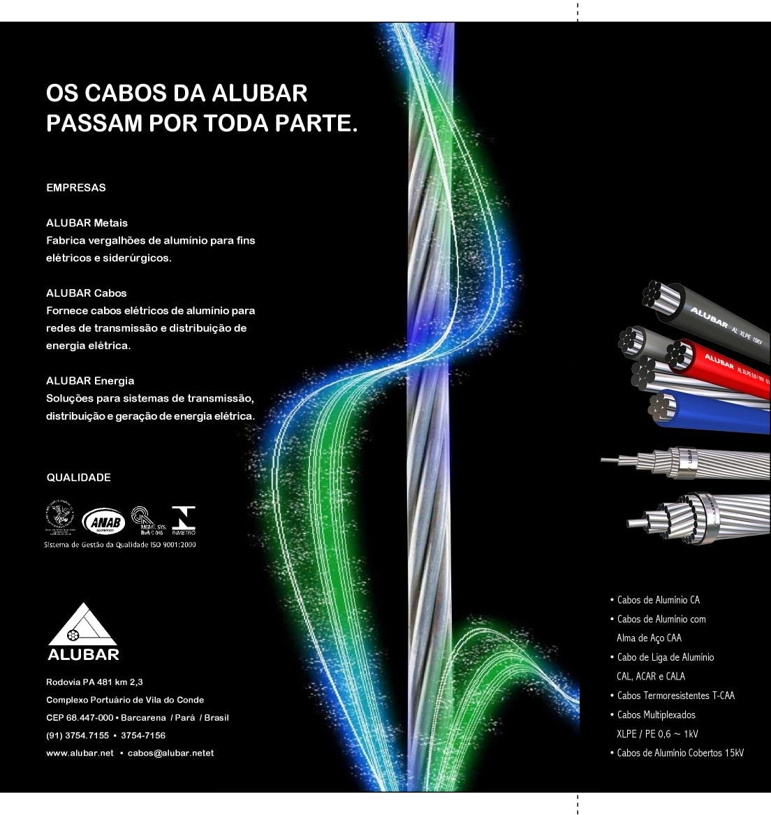 Anúncio especial da Alubar em 2009 para a revista O Setor Elétrico