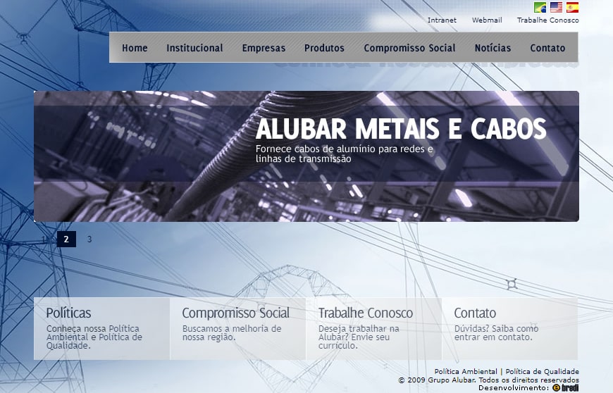 Site da Alubar em 2011